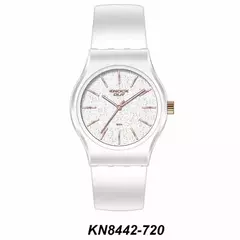 Reloj Knock Out KN8442-3 720 malla de caucho blanco para dama