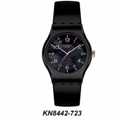 Reloj Knock Out KN8442-3 723 malla de caucho negro para dama 36MM