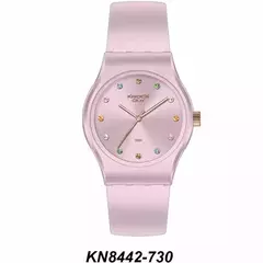 Reloj Knock Out KN8442-3 730 malla de caucho rosa para dama 36MM