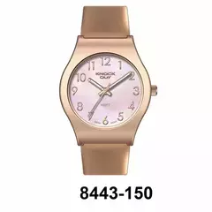 Reloj Knock Out KN8443-150 malla de caucho con glitter para dama dorado