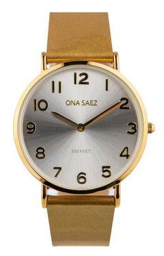 RELOJ ONA SAEZ CALIFORNIA MALLA DE CUERO ANALOGO PARA DAMA BRAINE JOYAS