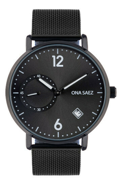 Reloj Ona Saez Tailandia negro malla tejida para Hombre