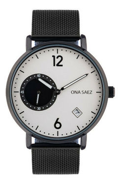 Reloj Ona Saez Tailandia negro y blanco malla tejida para Hombre