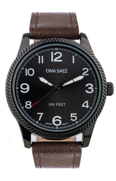 RELOJ ONA SAEZ TOKIO MALLA DE CUERO ANALOGO UNISEX MARRÒN BRAINE JOYAS