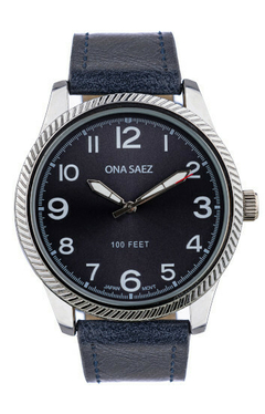 RELOJ ONA SAEZ TOKIO MALLA DE CUERO ANALOGO UNISEX NEGRO BRAINE JOYAS