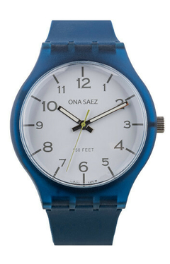 RELOJ ONA SAEZ VALENCIA MALLA DE CAUCHO ANALOGO UNISEX AZUL