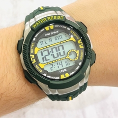 Reloj Pro Space PRO-009 Para Hombre Digital Caucho Sumergible Verde