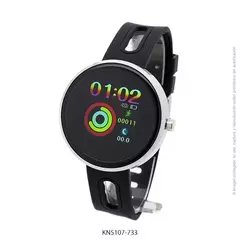 Reloj Smartwatch Knock Out KN5107 malla de silicona negro unisex