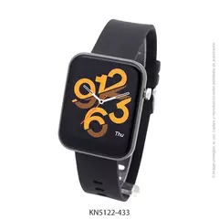 Reloj Smartwatch Knock Out KN5122 malla de silicona negro unisex