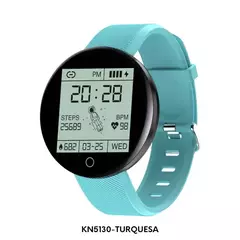 Reloj Smartwatch Knock Out KN5130 malla de silicona turquesa unisex