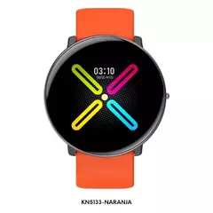 Reloj Smartwatch Knock Out KN5133 malla de silicona naranja unisex