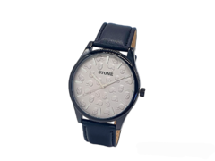 Reloj Stone ST1135NP Malla De Cuero Para Hombre Cuadrante Calaveras