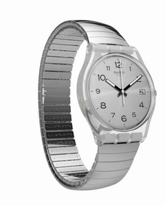 Reloj Swatch Gm416b Metallix Silverall Talle B para dama malla de metal elastizable con calendario en internet