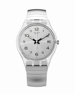 Reloj Swatch Gm416b Metallix Silverall Talle B para dama malla de metal elastizable con calendario