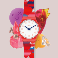 Reloj Swatch Gr182 Heart Lots para Mujer malla de Silicona