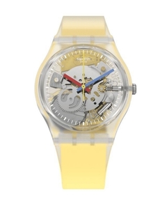 Reloj Swatch GE291 Monthly Drops Clearly Yellow Striped para mujer malla de silicona - comprar online
