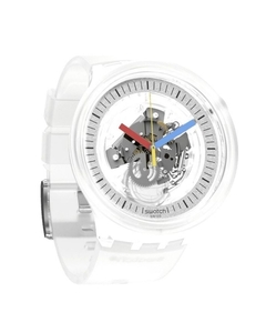 Reloj Swatch SB01K100 BIG BOLD Clear Clearly Bold Unisex de silicona - BRAINE JOYAS Y RELOJES