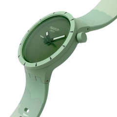 Reloj Swatch SB03G100 Big Bold Bioceramic Forest Unisex malla de silicona verde - tienda online
