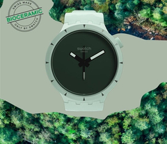 Reloj Swatch SB03G100 Big Bold Bioceramic Forest Unisex malla de silicona verde