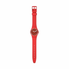 Imagen de Reloj Swatch SO28R400 Cycles In The Sun Unisex para dama malla de silicona Rojo con calendario