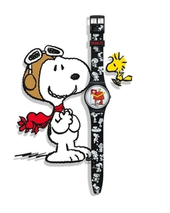 Reloj Swatch SO28Z107 Snoopy Peanuts Grande Bracchetto para dama malla de silicona - tienda online