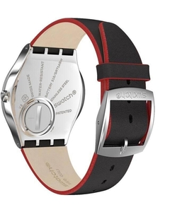 Reloj Swatch SS07S104 Skinmetal para cabalero malla de cuero - BRAINE JOYAS Y RELOJES
