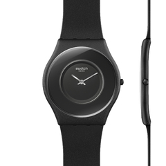 Reloj Swatch SS09B100 Skin Caricia Negra malla de silicona en internet