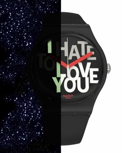 Reloj Swatch SUOB185 Valentine's Day Hate 2 Love Unisex malla de silicona - BRAINE JOYAS Y RELOJES