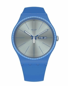 Reloj Swatch Suon714 Blue Rails para hombre malla de silicona con doble calendario