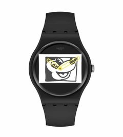 Reloj Swatch SUOZ337 MICKEY BLANC SUR NOIR linea Keith Haring Unisex malla de silicona en internet