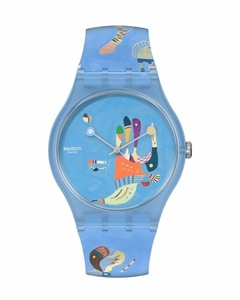 Reloj Swatch SUOZ342 Blue Sky, By Vassily Kandinsky X Centre Pompidou para dama malla de silicona en internet