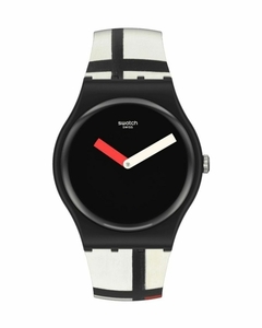 Reloj Swatch SUOZ344 Red, Blue And White, By Piet Mondrian X Centre Pompidou para dama malla de silicona - comprar online
