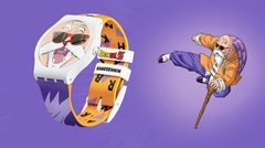 Reloj Swatch Suoz346 Maestro Roshi Dragon Ball Z X Swatch unisex malla de silicona