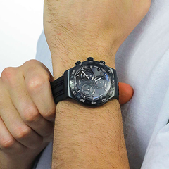 Reloj Swatch YVB409 Techno Black malla de silicona para caballero cronógrafo y calendario