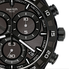 Reloj Swatch YVB409 Techno Black malla de silicona para caballero cronógrafo y calendario - BRAINE JOYAS Y RELOJES