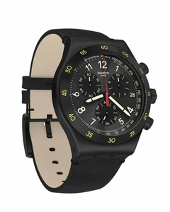 Reloj Swatch YVB410 Vidi Core Chrono malla de cuero para caballero - BRAINE JOYAS Y RELOJES