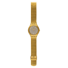 Reloj Swatch YWG409M MESH O'HONEY para dama malla de acero tejido con calendario - tienda online