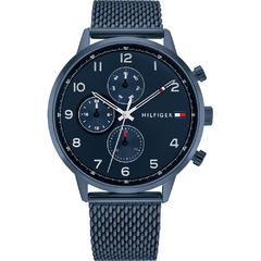Reloj Tommy Hilfiger Leonard 1791990 multifunción para Hombre malla de acero tejido azul - comprar online