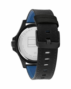 Reloj Tommy Hilfiger Ryan 1791993 Para caballero con calendario malla de tela negro - tienda online