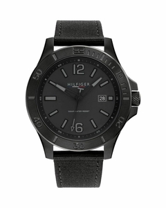 Reloj Tommy Hilfiger Ryan 1791993 Para caballero con calendario malla de tela negro - comprar online