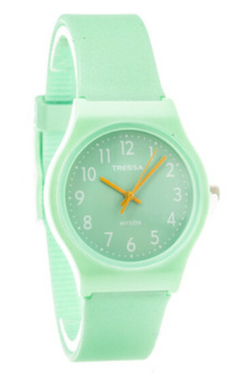 Reloj Tressa Funny-66 TR-002 Verde Agua Con Numeros