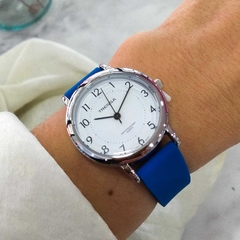 Reloj Tressa Hanna TR-240 Malla De Silicona Azul Para Dama