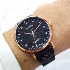 Reloj Tressa Magic TR-129 Malla Tejida Imantada Negro Para Dama Cuadrante Glitter - comprar online