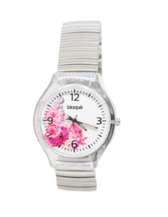 Reloj Blaquè BQ192PF Malla elastizada Plateado Cuadrante Flores - comprar online