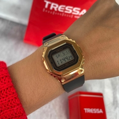 Reloj Tressa Digital Modelo Ginny Caucho Negro Bisel Rosé - comprar online