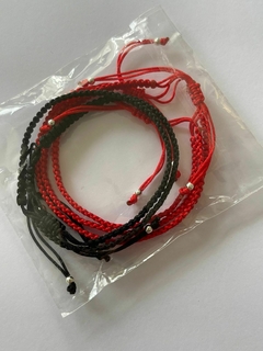 Pulsera Cordón rojo- negro