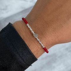 Pulsera con Dije ojito y bolitas plata 925 y cristal - comprar online