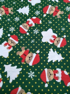 Tecido tricoline Natal ursos. Medindo 50x130 - comprar online