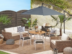 Sombrilla Wallace Exterior Jardin Aluminio Acero Blanco - tienda online