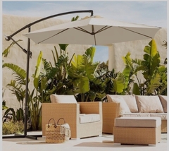 Sombrilla Wallace Exterior Jardin Aluminio Acero Blanco - comprar online